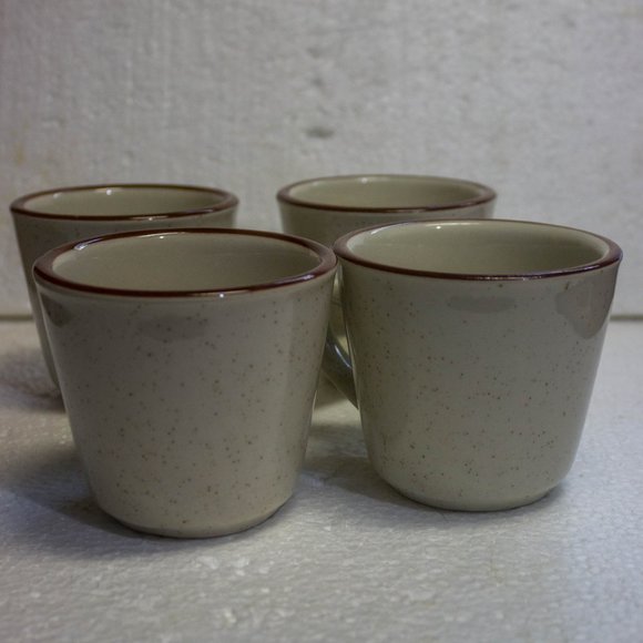Set of 4 Brown Speckled Restaurant Ware 4 Ounce Rego Coffee Cups - Picture 2 of 11